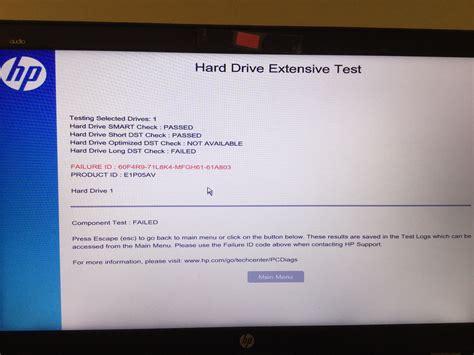 hard drive test hp laptop|hp testing for hardware failures.